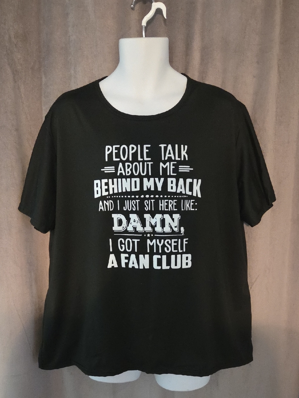 Women’s 4x Black Graphic Tee with White Slogan